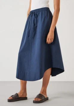 hush Skirts|Kelly Curved Midi Skirt Midnight Navy