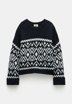 hush Jumpers & Cardigans|Kelsey Fairisle Knitted Jumper Black & Ivory
