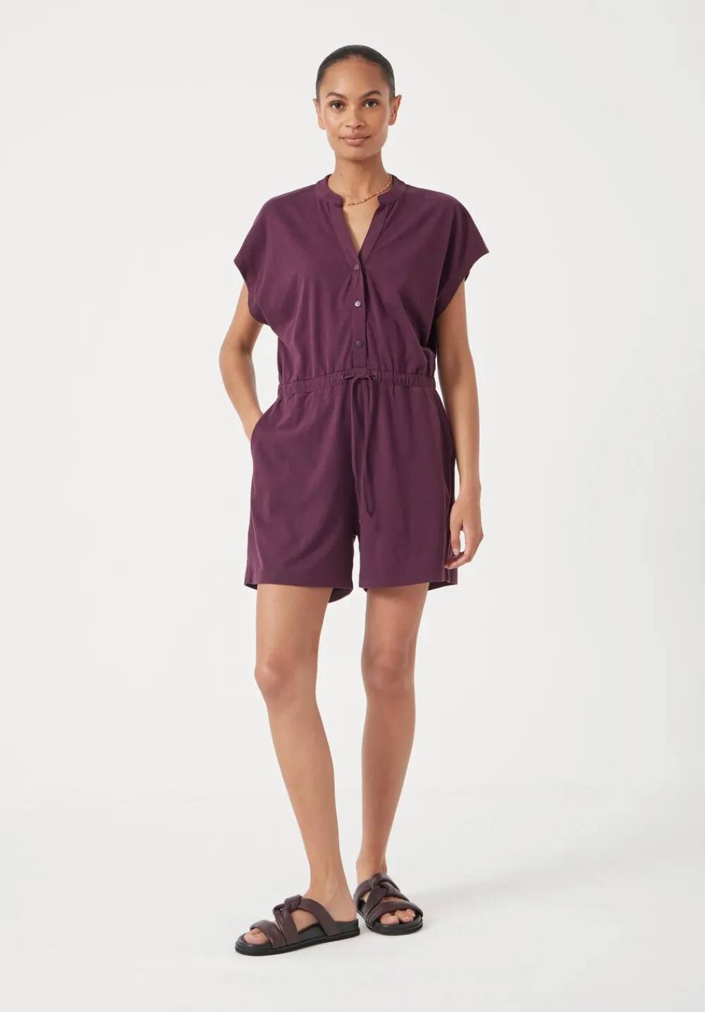 hush Jumpsuits|Kendall Jersey Playsuit Maroon Red