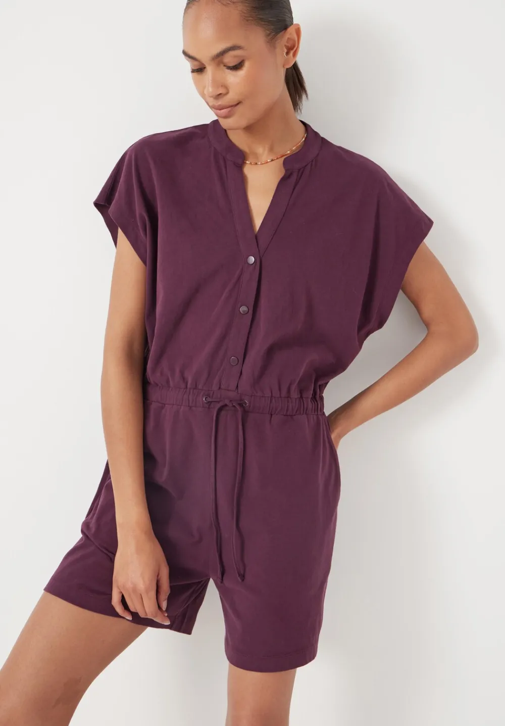 hush Jumpsuits|Kendall Jersey Playsuit Maroon Red