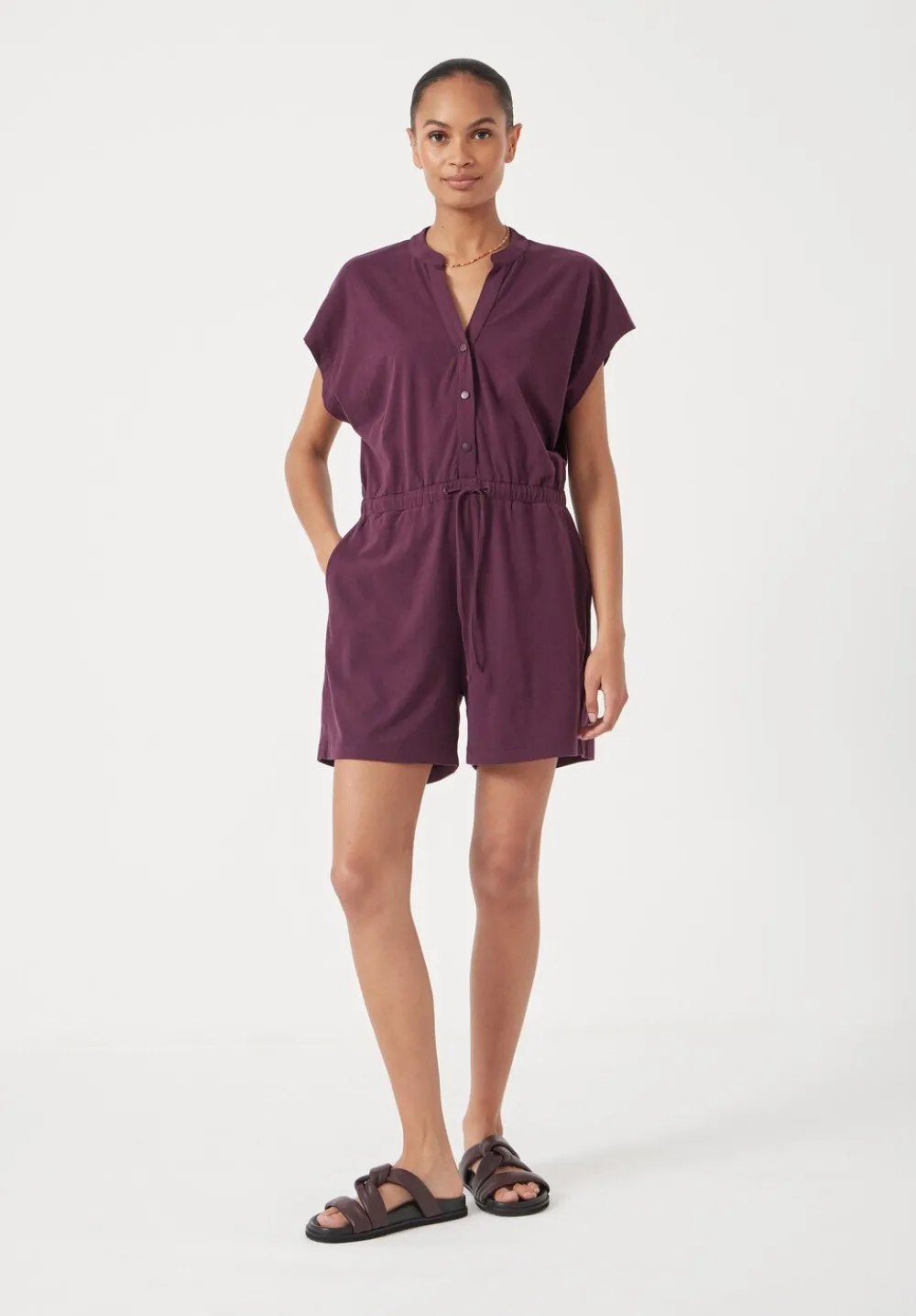 hush Jumpsuits|Kendall Jersey Playsuit Maroon Red