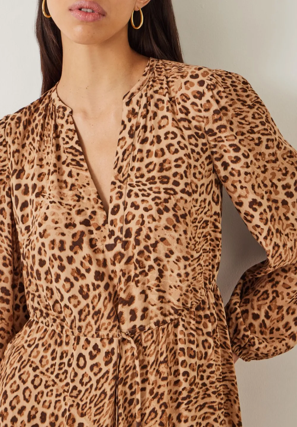 hush Dresses|Kiera Leopard Midi Dress Natural Leopard