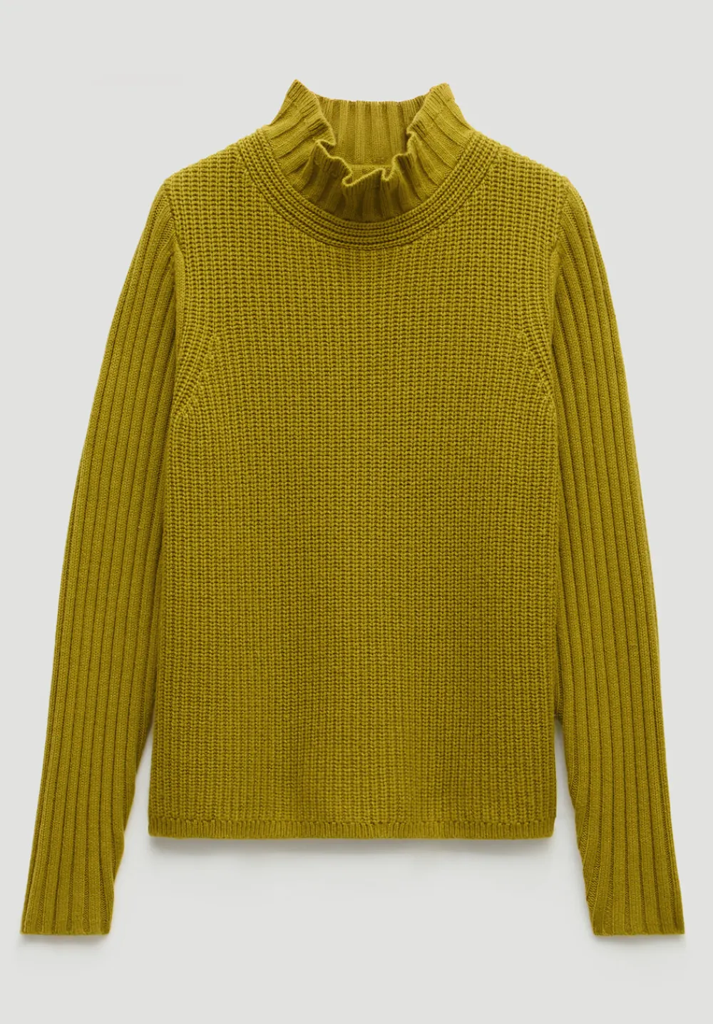 hush Jumpers & Cardigans|Kiley Wool Blend Frill Trim Jumper Olive Green