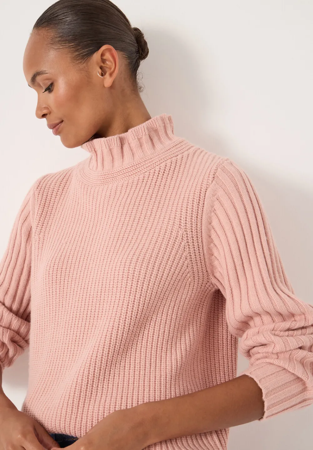 hush Jumpers & Cardigans|Kiley Wool Blend Frill Trim Jumper Soft Pink