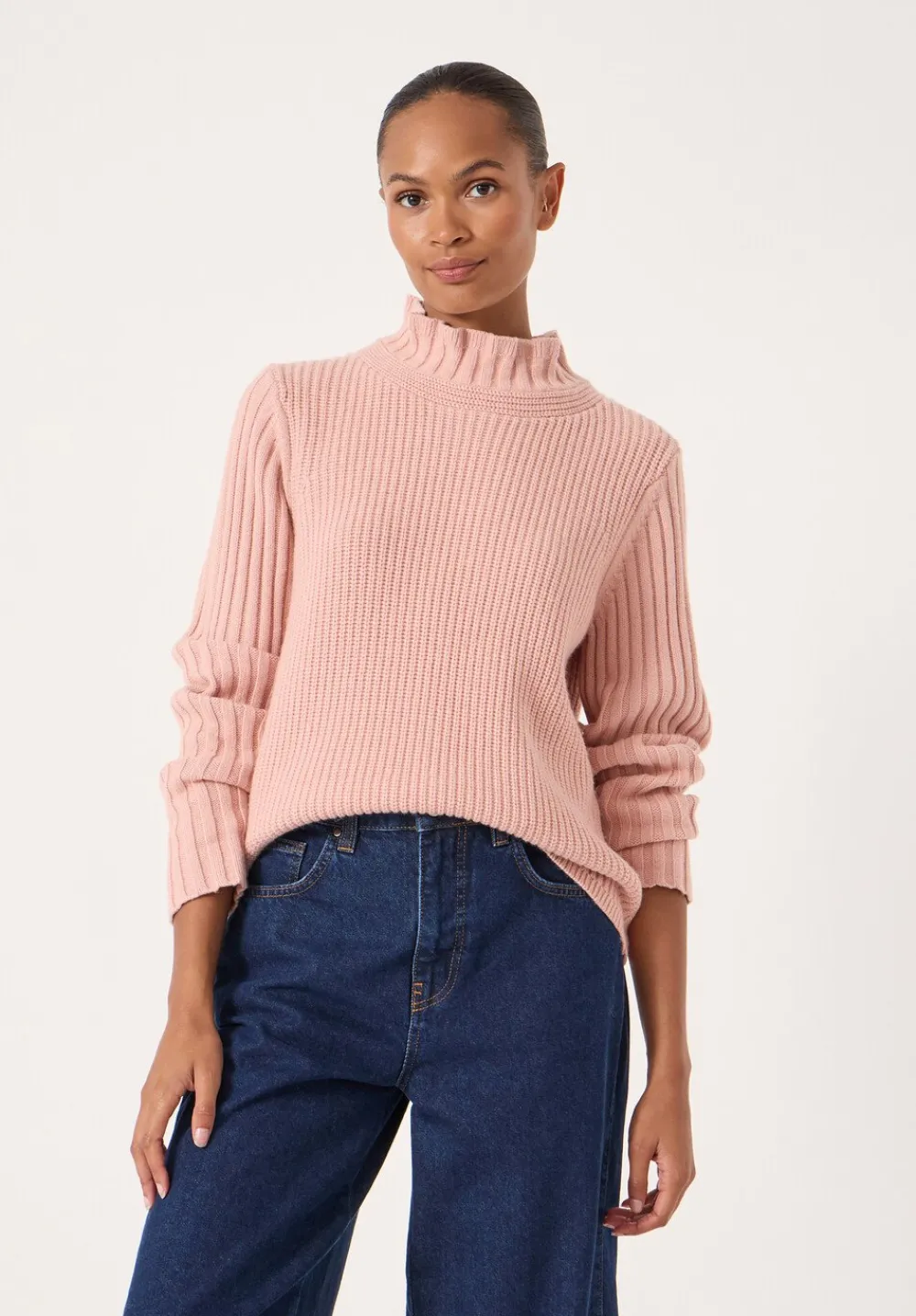 hush Jumpers & Cardigans|Kiley Wool Blend Frill Trim Jumper Soft Pink