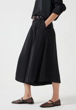 hush Trousers|Kiri Wide Culottes Black