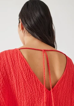 hush Shirts & Blouses|Kirra Oversized Textured Blouse Bright Red