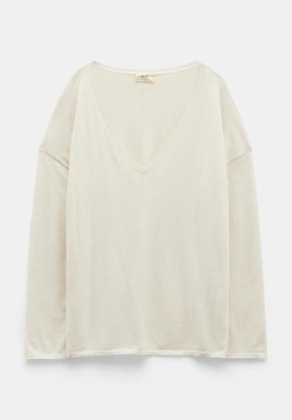 hush Jumpers & Cardigans|Kitty Super Slouchy Easy V Jumper Soft White
