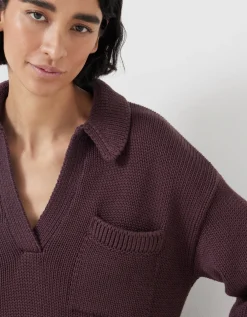 hush Jumpers & Cardigans|Knitted Cotton Rugby Jumper With Pocket Fudge Brown