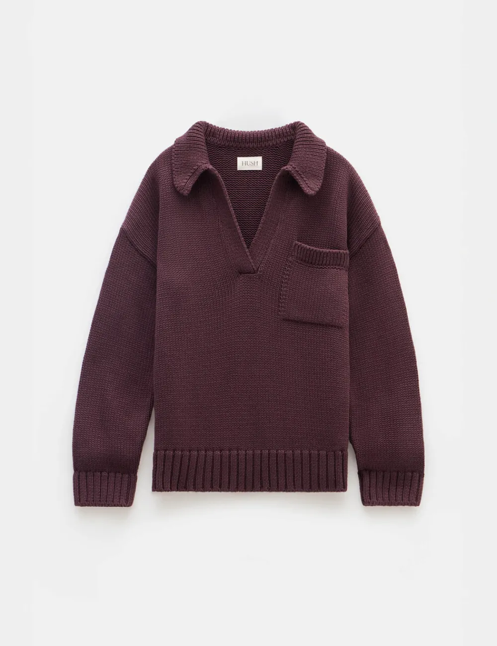hush Jumpers & Cardigans|Knitted Cotton Rugby Jumper With Pocket Fudge Brown