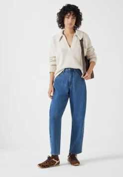hush Jumpers & Cardigans|Knitted Cotton Rugby Jumper With Pocket Stone White