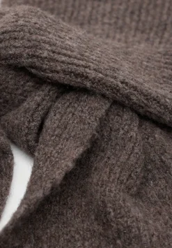 hush Scarves|Hats|Knitted Hooded Scarf Light Brown