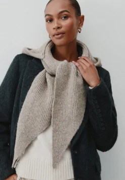 hush Scarves|Hats|Knitted Hooded Scarf Oatmeal Grey