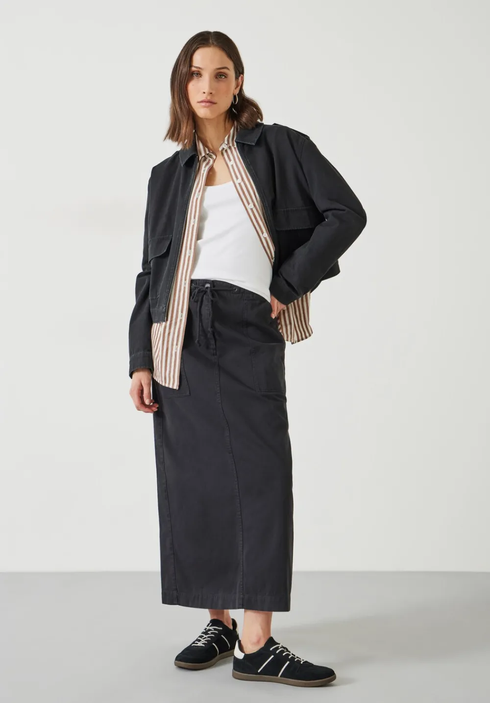 hush Skirts|Kristen Cargo Maxi Skirt Black