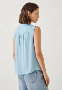 hush Shirts & Blouses|Kyla V-Neck Blouse Blue