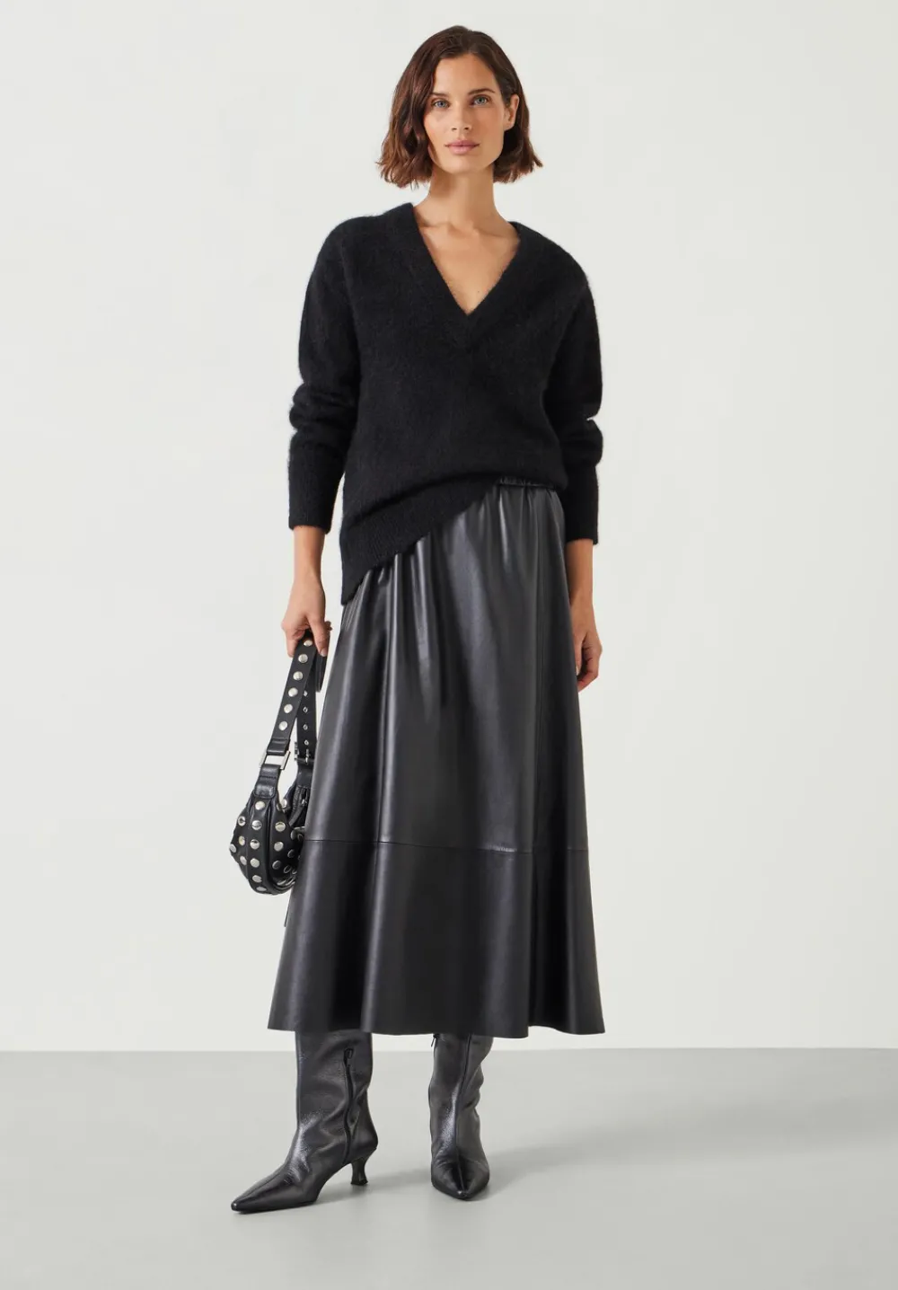 hush Jumpers & Cardigans|Lacey V Neck Alpaca Blend Jumper Black