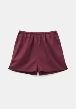 hush Swimwear & Beachwear|Shorts|Lana Linen Blend Shorts Burgundy Red