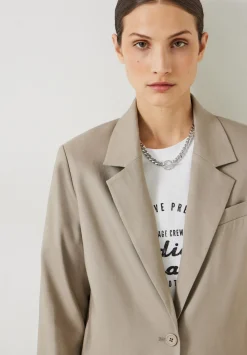 hush Jackets & Coats|Lana Relaxed Linen Blend Blazer Taupe
