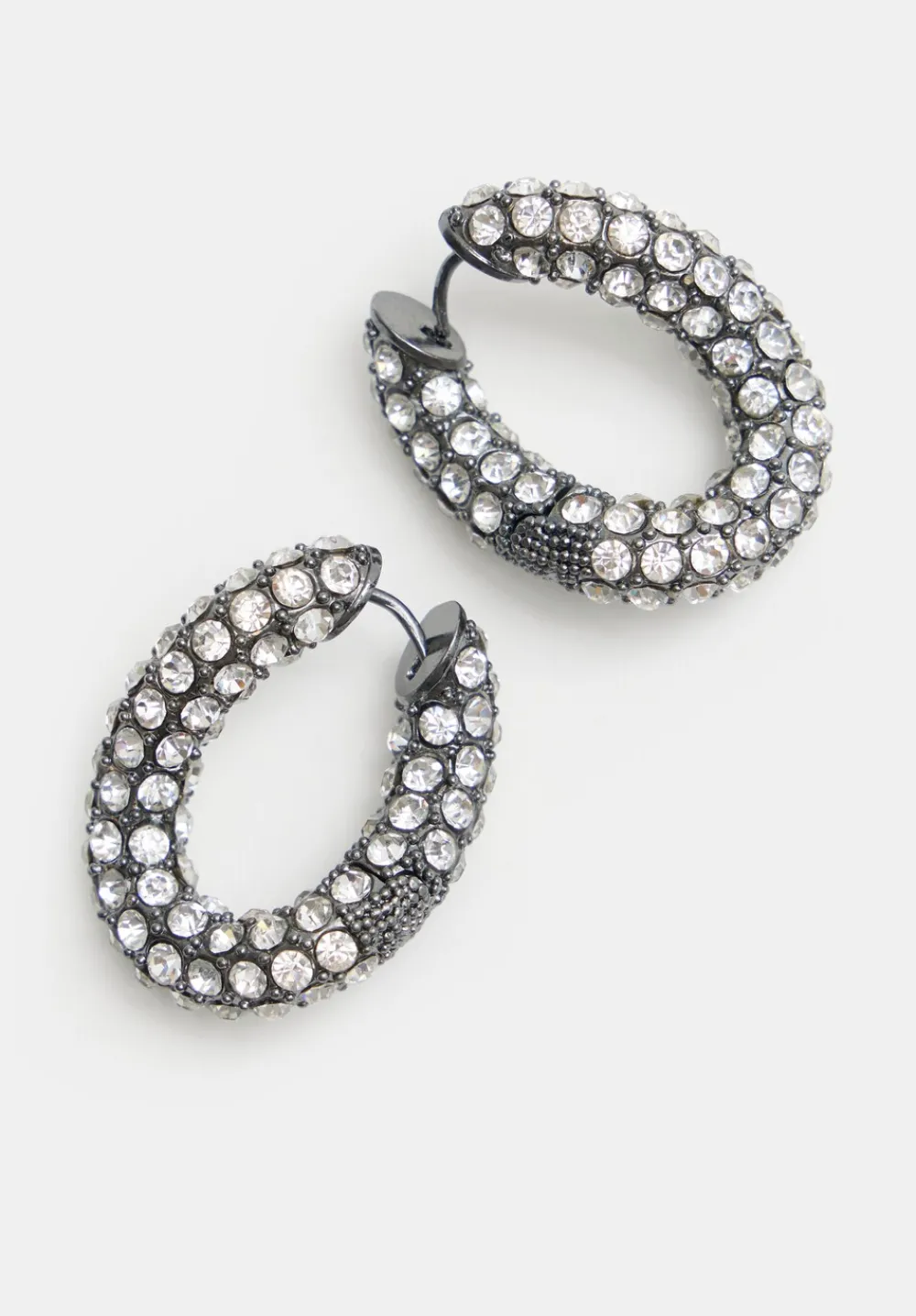 hush Jewellery|Large Pia Pave Twist Hoop Earrings Silver