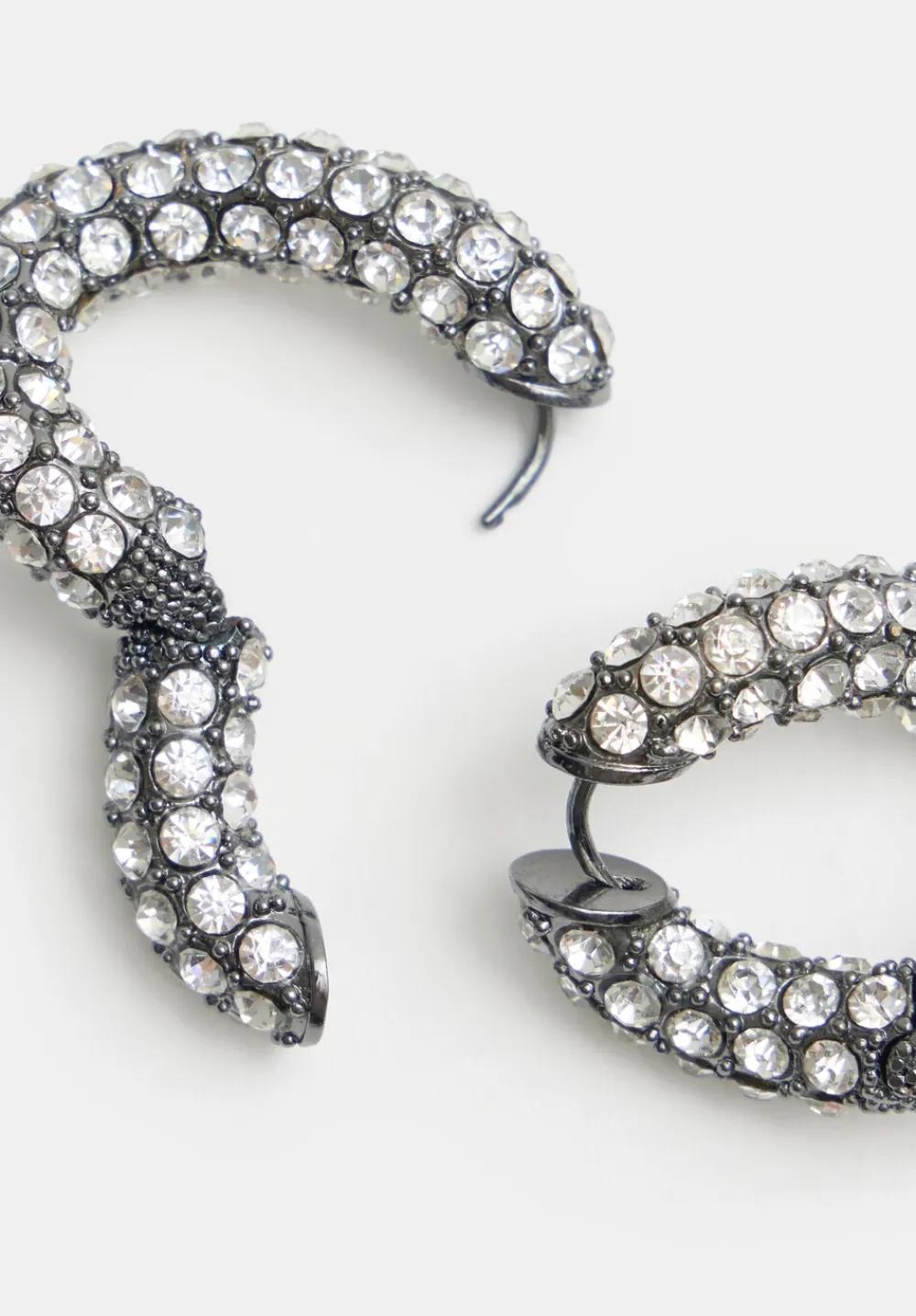 hush Jewellery|Large Pia Pave Twist Hoop Earrings Silver