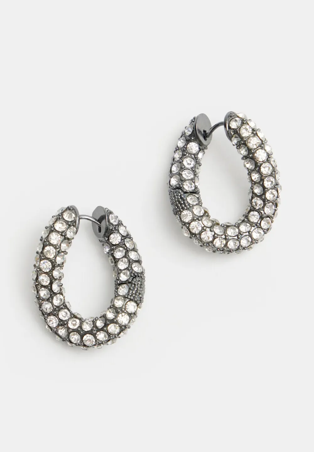 hush Jewellery|Large Pia Pave Twist Hoop Earrings Silver