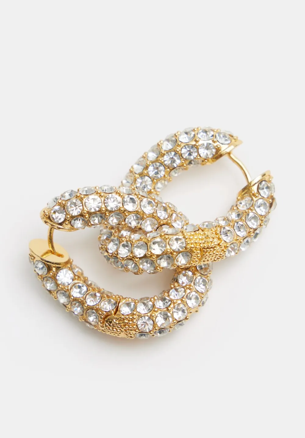 hush Jewellery|Large Pia Pave Twist Hoop Earrings Gold