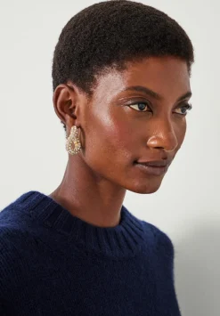 hush Jewellery|Large Pia Pave Twist Hoop Earrings Gold