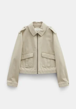 hush Jackets & Coats|Laurie Zip Up Utility Jacket Stone