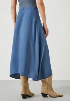hush Skirts|Layla Textured Midi Skirt Vintage Indigo