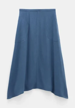 hush Skirts|Layla Textured Midi Skirt Vintage Indigo
