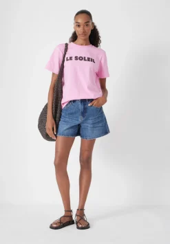 hush Tops & T-Shirts|Le Soleil Graphic Cotton T-Shirt Soft Pink