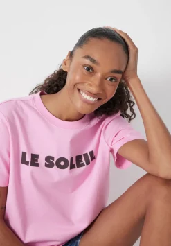 hush Tops & T-Shirts|Le Soleil Graphic Cotton T-Shirt Soft Pink