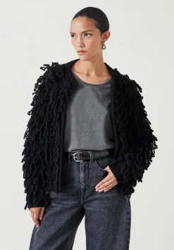 hush Jumpers & Cardigans|Leah Loop Edge To Edge Cardigan Black