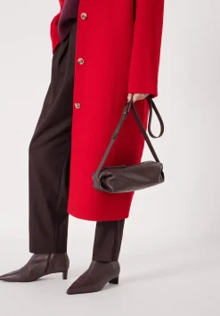 hush Bags|Leather Barrel Crossbody Bag Wine Red