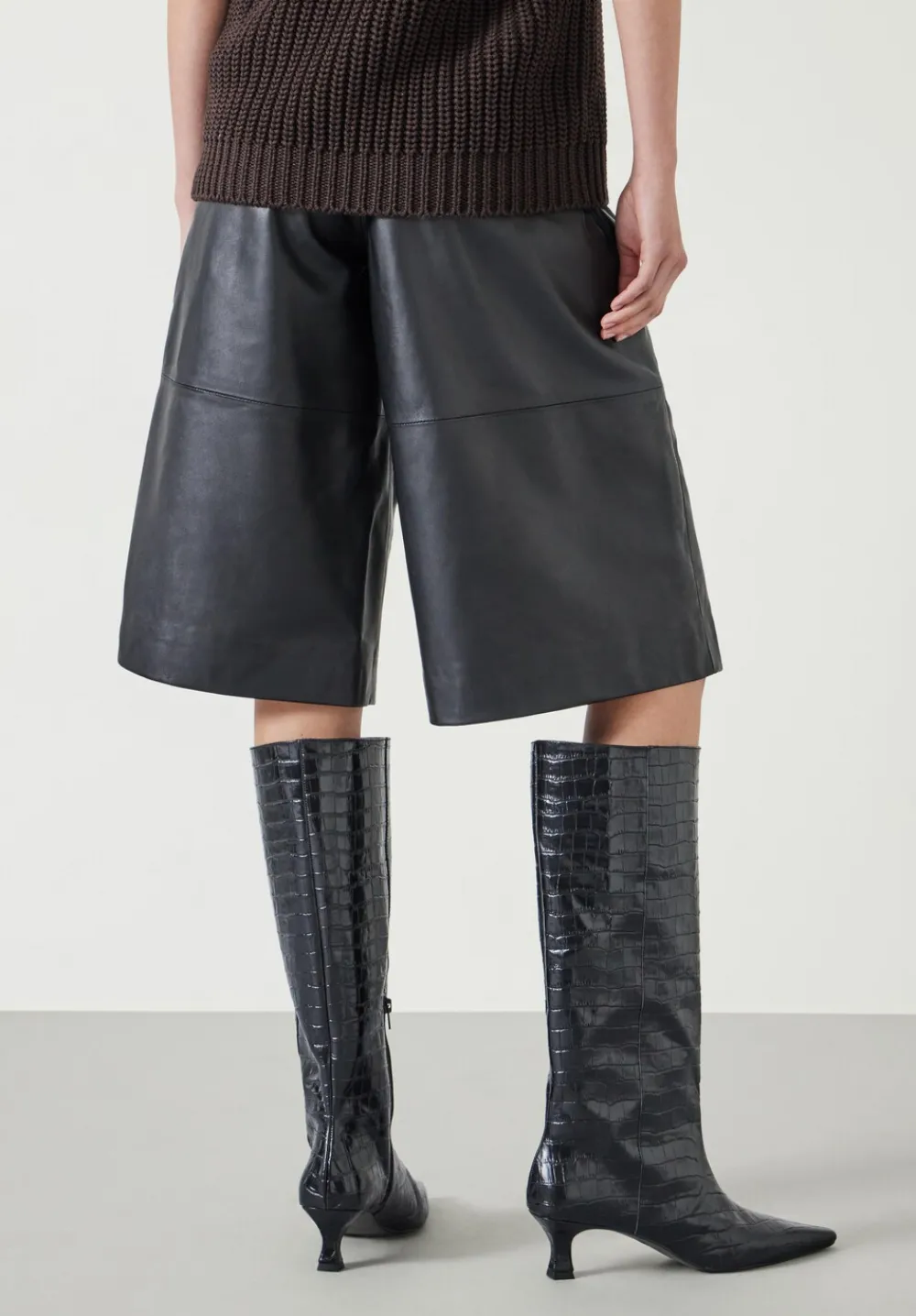 hush Shorts|Trousers|Leather Bermuda Short Black