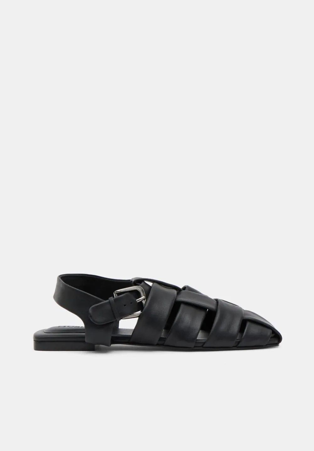 hush Sandals|Flats|Leather Caged Fisherman Sandals Black