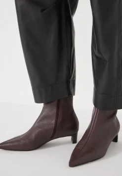 hush Heels|Boots|Leather Sock Fit Boots Wine Red