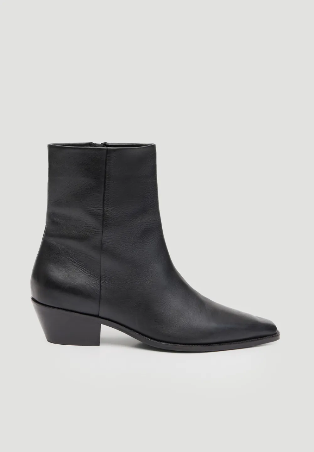 hush Heels|Boots|Leather Square Toe Boots Black