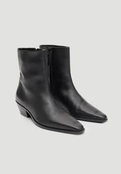 hush Heels|Boots|Leather Square Toe Boots Black
