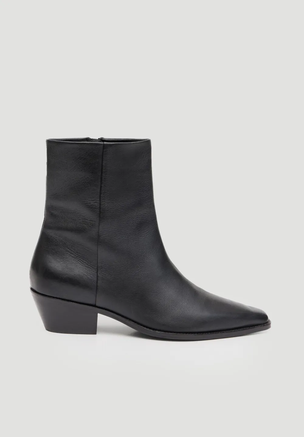 hush Heels|Boots|Leather Square Toe Boots Black