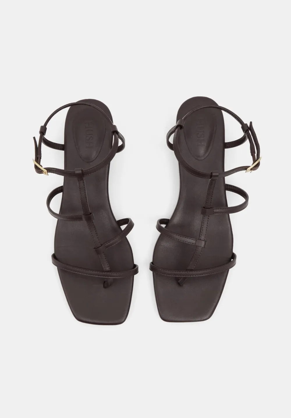 hush Sandals|Heels|Leather Strappy Low Heel Sandals Burgundy Red