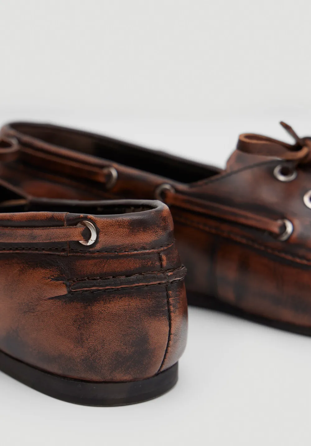 hush Flats|Leather Tie Loafers Chocolate brown