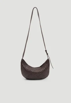 hush Bags|Leather Weave Crossbody Bag Wine Red