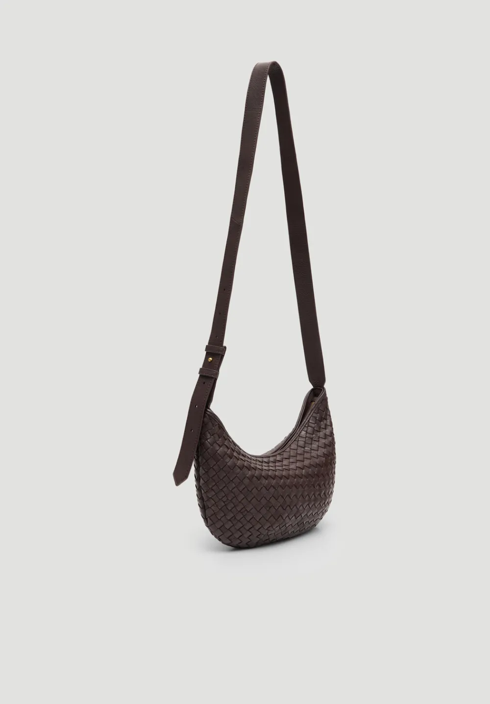 hush Bags|Leather Weave Crossbody Bag Wine Red