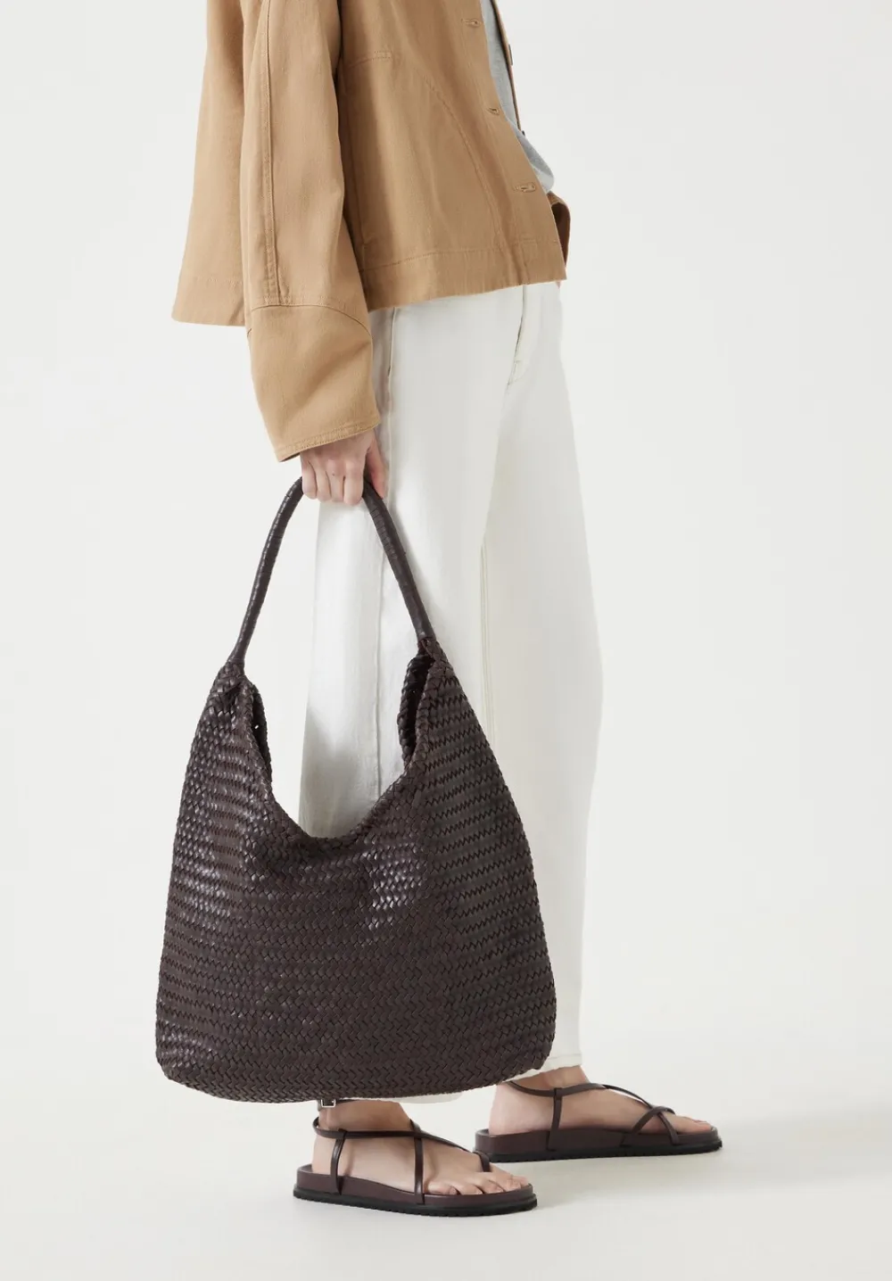 hush Bags|Leather Weave Tote Burgundy Red