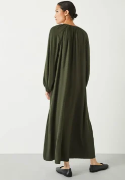 hush Dresses|Leilani Gathered Midi Dress Dark Green