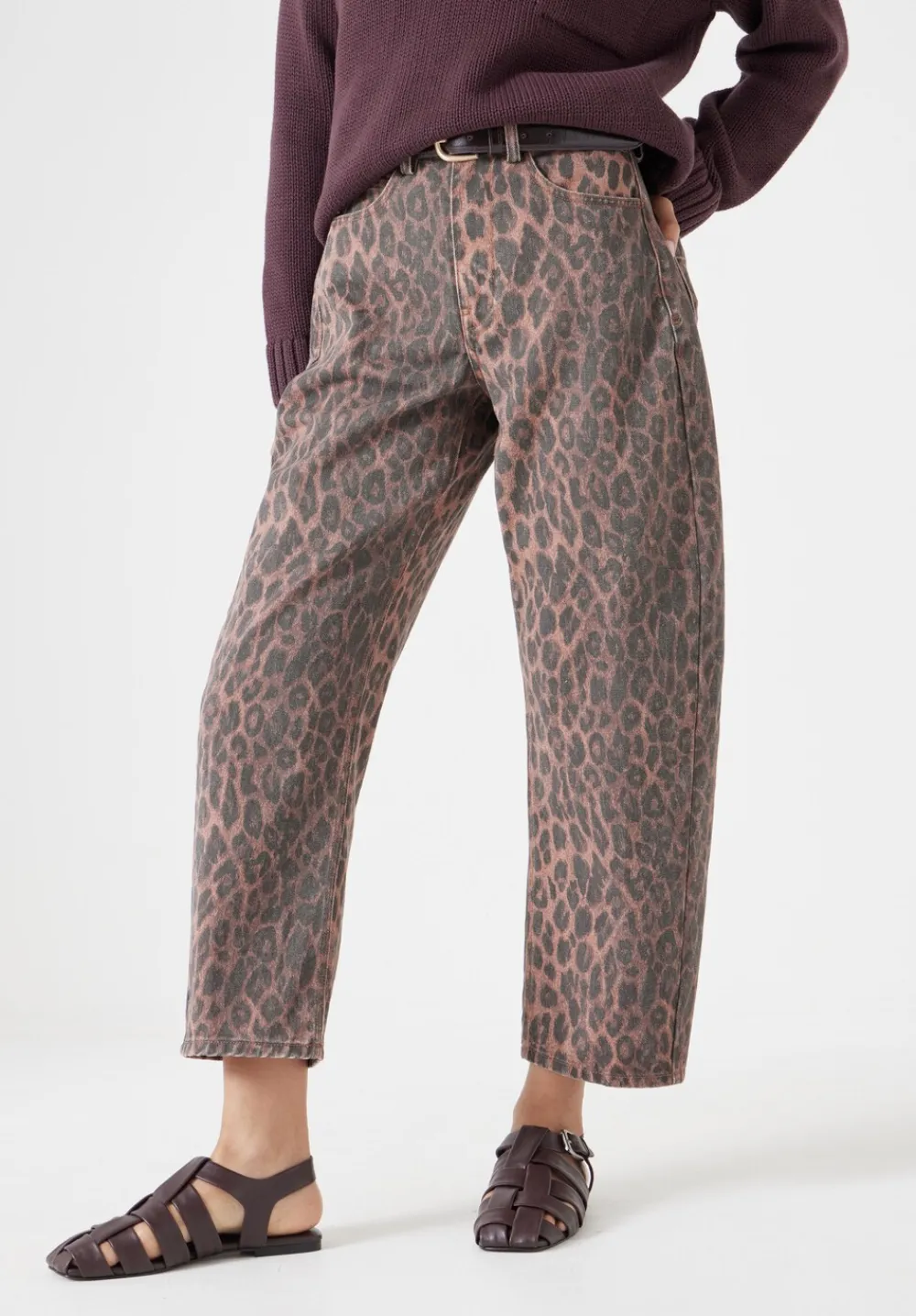 hush Jeans|Barrel Leg Jeans Leopard Print