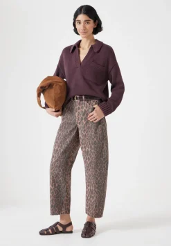 hush Jeans|Barrel Leg Jeans Leopard Print