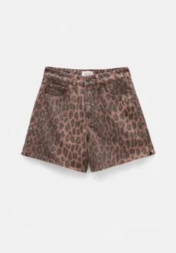 hush Shorts|Essential Denim Shorts Leopard Print