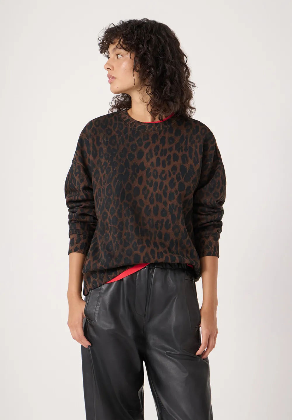 hush Sweatshirts & Hoodies|Leopard Print Sweatshirt Soft Leopard